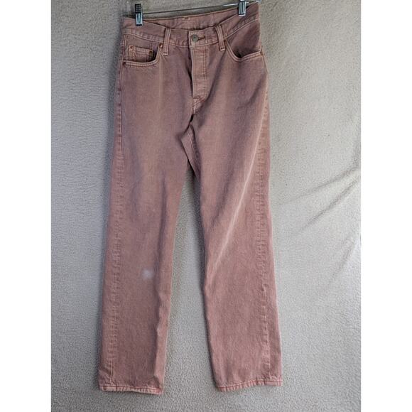 Levis 501 90's Premium Jeans Womens 25x32 Pink Button Fly 5 Pocket READ - Picture 1 of 16